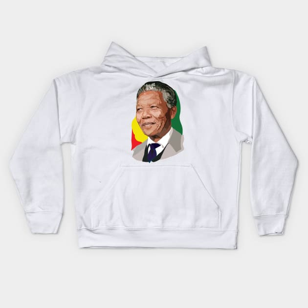 Nelson Mandela Kids Hoodie by annamckay